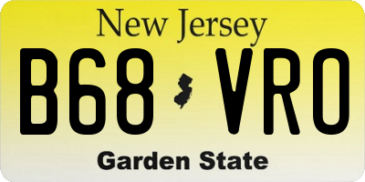 NJ license plate B68VRO