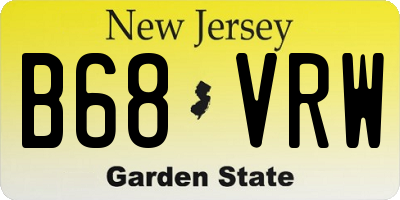 NJ license plate B68VRW