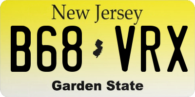 NJ license plate B68VRX