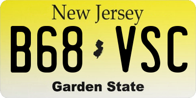 NJ license plate B68VSC