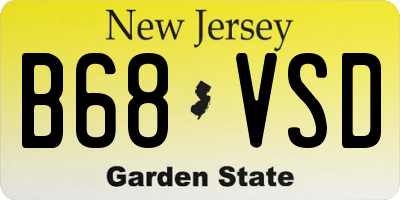NJ license plate B68VSD