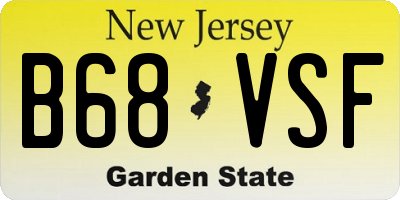 NJ license plate B68VSF