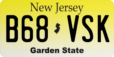 NJ license plate B68VSK
