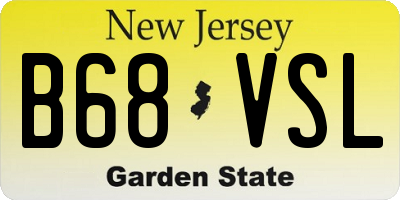 NJ license plate B68VSL