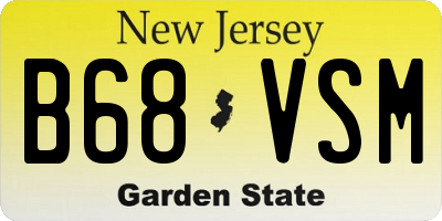 NJ license plate B68VSM