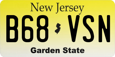NJ license plate B68VSN