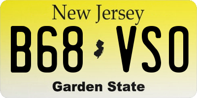 NJ license plate B68VSO