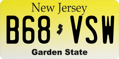 NJ license plate B68VSW