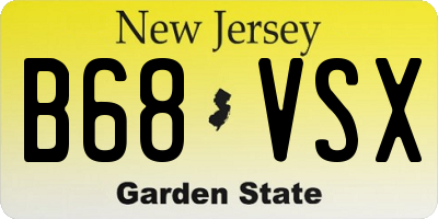 NJ license plate B68VSX