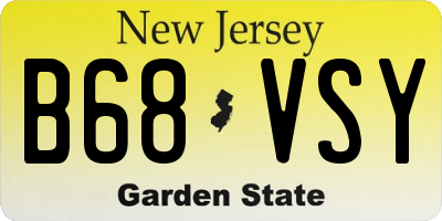 NJ license plate B68VSY