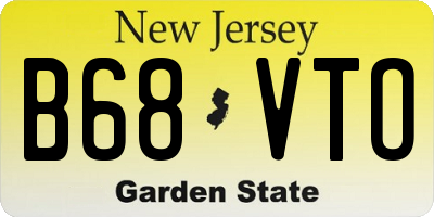 NJ license plate B68VTO