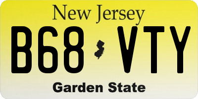 NJ license plate B68VTY