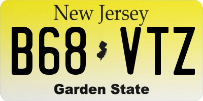 NJ license plate B68VTZ