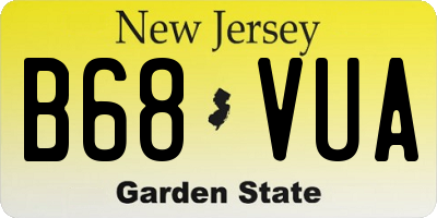 NJ license plate B68VUA