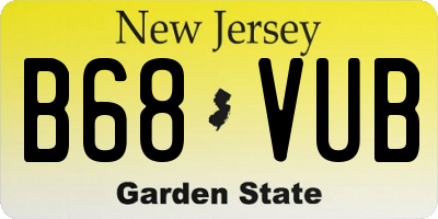 NJ license plate B68VUB