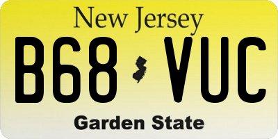 NJ license plate B68VUC