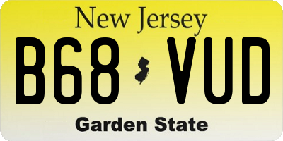 NJ license plate B68VUD