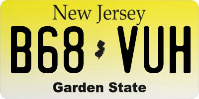 NJ license plate B68VUH