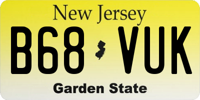 NJ license plate B68VUK