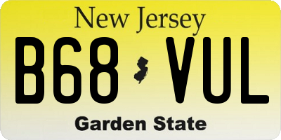 NJ license plate B68VUL