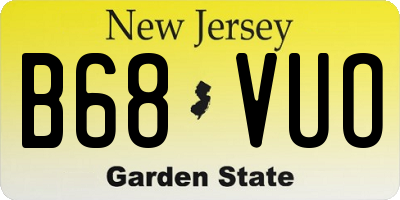 NJ license plate B68VUO