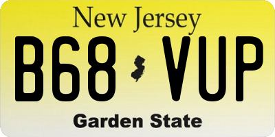 NJ license plate B68VUP