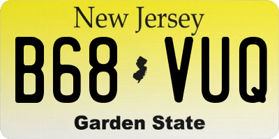 NJ license plate B68VUQ
