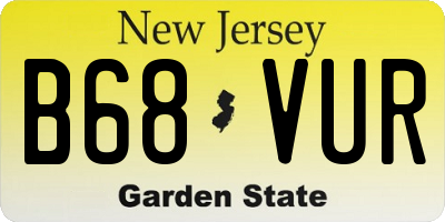 NJ license plate B68VUR
