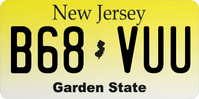 NJ license plate B68VUU