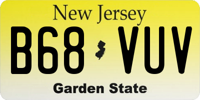 NJ license plate B68VUV