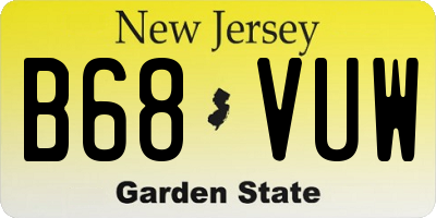 NJ license plate B68VUW