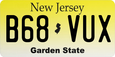NJ license plate B68VUX