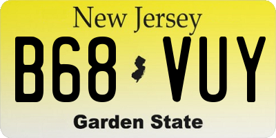 NJ license plate B68VUY