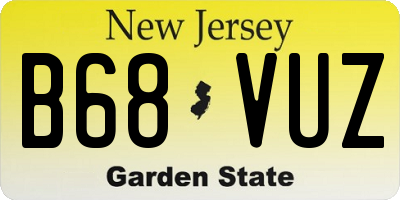 NJ license plate B68VUZ