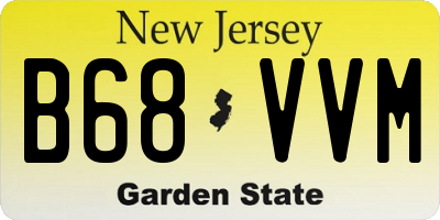 NJ license plate B68VVM