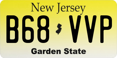 NJ license plate B68VVP