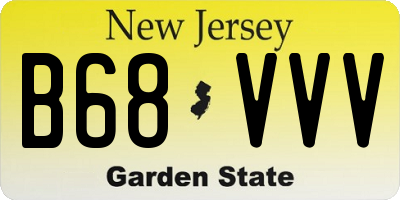 NJ license plate B68VVV