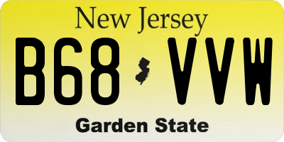 NJ license plate B68VVW