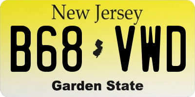 NJ license plate B68VWD