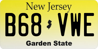 NJ license plate B68VWE