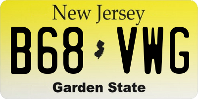 NJ license plate B68VWG
