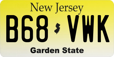 NJ license plate B68VWK
