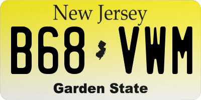 NJ license plate B68VWM