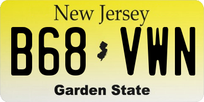 NJ license plate B68VWN
