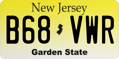 NJ license plate B68VWR