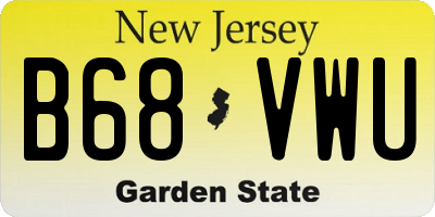 NJ license plate B68VWU