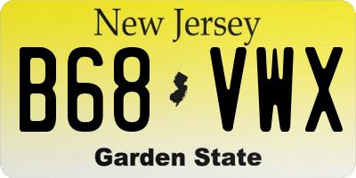 NJ license plate B68VWX