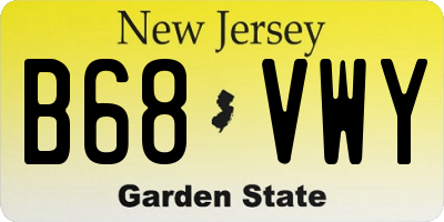 NJ license plate B68VWY