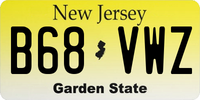 NJ license plate B68VWZ
