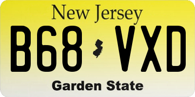 NJ license plate B68VXD
